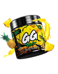 Gamersupps caffeine free, Pineapple cocktail, tub, product front with fruits