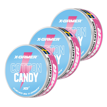 X-Gamer - Cotton Candy Koffeinsnus (3x)