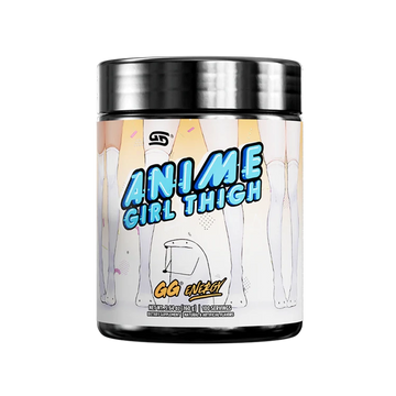 Gamersupps energy, anime girl thigh, tub,  product front