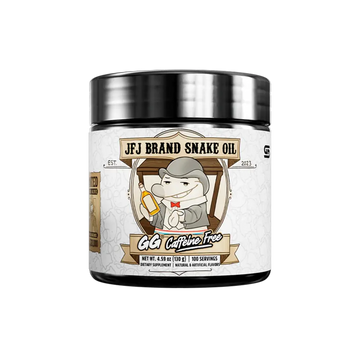 Gamersupps Caffeine free, JFJ Brand Snake Oil, tub,  product front