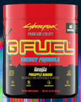 G FUEL energy, cyberpunk, Naranjita, tub,  product front with matching background