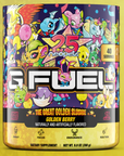 G FUEL Energy, The great golden slushie, Golden berry, tub,  product front with matching background