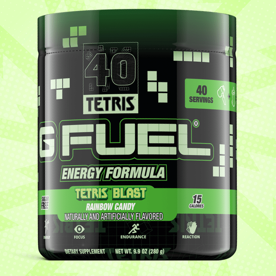 G FUEL Energy, Tetris blast, tub,  product front with matching background