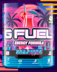 G FUEL energy, Miami nights, tub,  product front with matching background