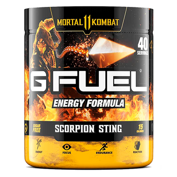 G FUEL Energy, Scorpion sting, Mortal Kombat, tub,  product front